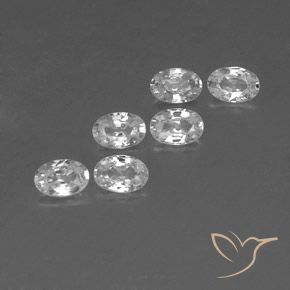 4.02 ctw White Zircon Stones, Natural Zircon in Oval Facet Shape for Sale