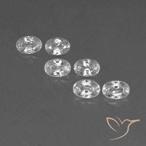 4.69ctw Natural White Zircon, Oval, VVS-VS