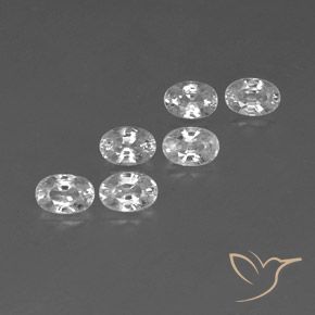 4.69 ctw White Zircon Stones, Natural Zircon in Oval Facet Shape for Sale