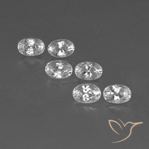 5.20ctw Natural White Zircon, Oval, VVS-VS