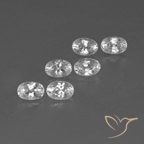 5.20 ctw White Zircon Stones, Natural Zircon in Oval Facet Shape for Sale