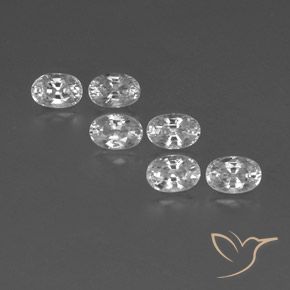 5.11ctw Natural White Zircon, Oval, VVS-VS