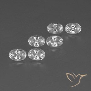 5.11 ctw White Zircon Stones, Natural Zircon in Oval Facet Shape for Sale
