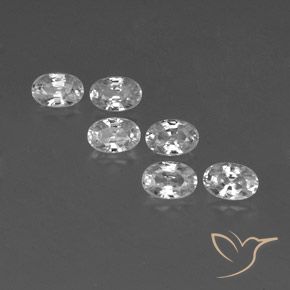 4.66ctw Natural White Zircon, Oval, VVS-VS