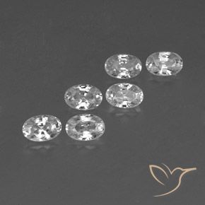 4.66 ctw White Zircon Stones, Natural Zircon in Oval Facet Shape for Sale