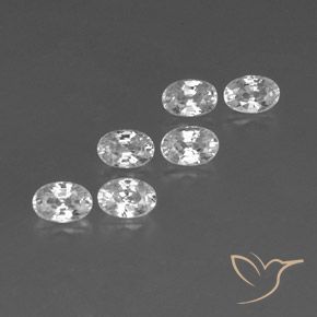 4.69 ctw White Zircon Stones, Natural Zircon in Oval Facet Shape for Sale