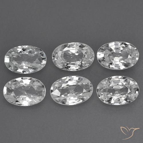 3.97ctw Natural White Zircon, Oval, VVS-VS