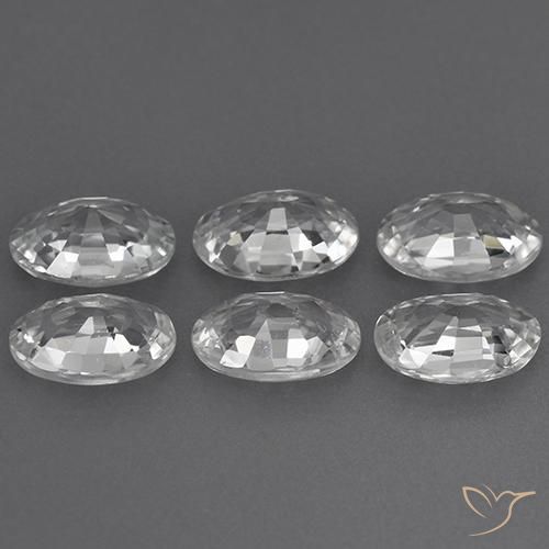 Zircon Gemstones in 6 x 4 mm (calibrated) Size for Sale, Zircon Stones in White Color