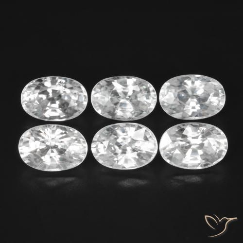 5.24ctw Natural White Zircon, Oval, VVS-VS
