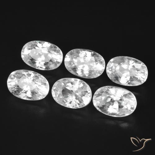 5.24 ctw White Zircon Stones, Natural Zircon in Oval Facet Shape for Sale