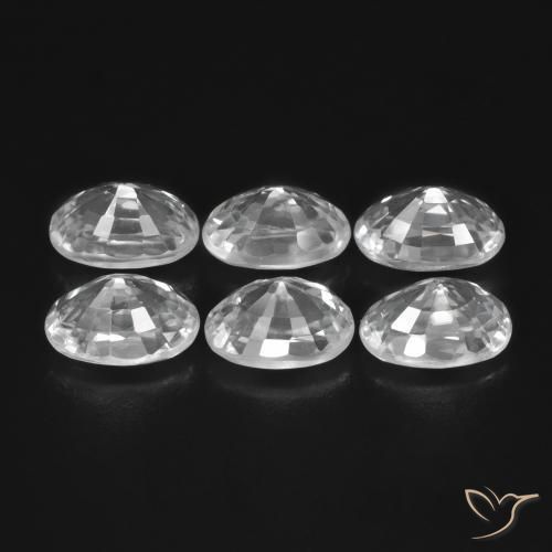 Zircon Gemstones in 6.1 x 4.2 mm Size for Sale, Zircon Stones in White Color