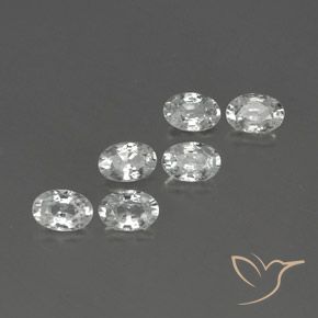 4.21 ctw White Zircon Stones, Natural Zircon in Oval Facet Shape for Sale