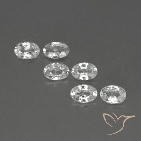 3.95ctw Natural White Zircon, Oval, VVS-VS