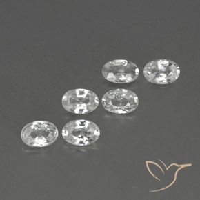 3.95 ctw White Zircon Stones, Natural Zircon in Oval Facet Shape for Sale