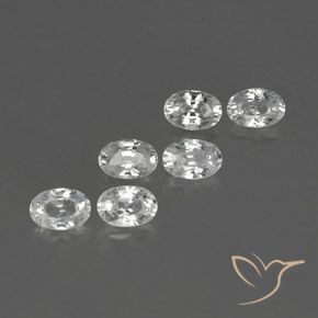 4.69 ctw White Zircon Stones, Natural Zircon in Oval Facet Shape for Sale