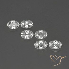 4.67ctw Natural White Zircon, Oval, VVS-VS
