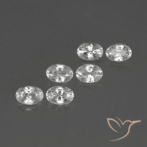 4.67 ctw White Zircon Stones, Natural Zircon in Oval Facet Shape for Sale