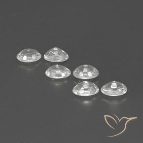 Zircon Gemstones in 6 x 4 mm (calibrated) Size for Sale, Zircon Stones in White Color
