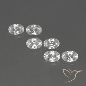 4.92ctw Natural White Zircon, Oval, VVS-VS
