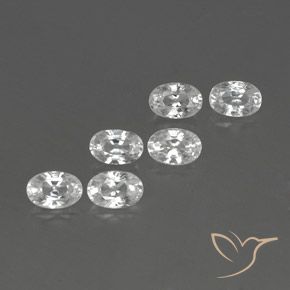 4.92 ctw White Zircon Stones, Natural Zircon in Oval Facet Shape for Sale