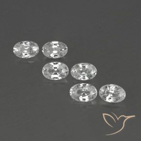 4.57ctw Natural White Zircon, Oval, VVS-VS