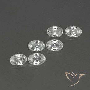 4.57 ctw White Zircon Stones, Natural Zircon in Oval Facet Shape for Sale