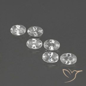 4.94ctw Natural White Zircon, Oval, VVS-VS