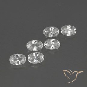 4.94 ctw White Zircon Stones, Natural Zircon in Oval Facet Shape for Sale
