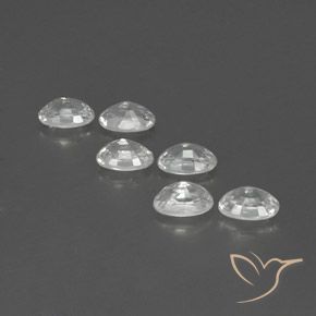 Zircon Gemstones in 6 x 4 mm (calibrated) Size for Sale, Zircon Stones in White Color