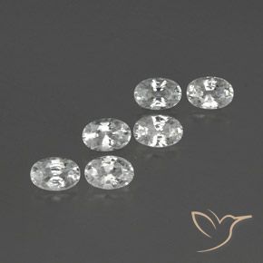 4.75 ctw White Zircon Stones, Natural Zircon in Oval Facet Shape for Sale