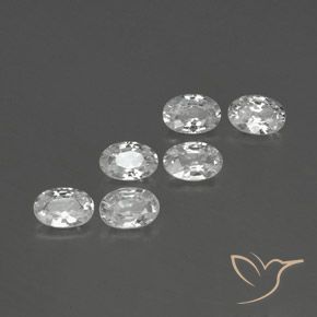4.24 ctw White Zircon Stones, Natural Zircon in Oval Facet Shape for Sale