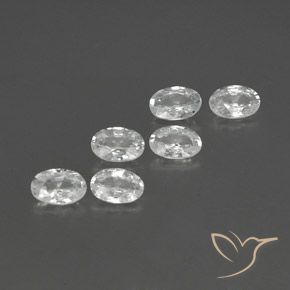 4.05 ctw White Zircon Stones, Natural Zircon in Oval Facet Shape for Sale