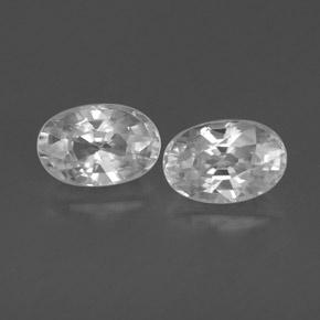 White Zircon Gem - 0.8ct Oval Facet (ID: 360733)