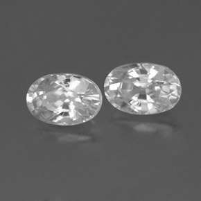 1.62 ctw White Zircon Stones, Natural Zircon in Oval Facet Shape for Sale