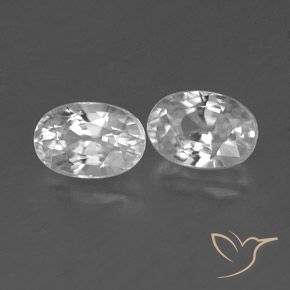 1.71 ctw White Zircon Stones, Natural Zircon in Oval Facet Shape for Sale