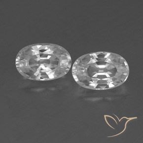 1.68 ct White Zircon, 6.3 x 4.2 mm Oval Cut From Cambodia, Photo A