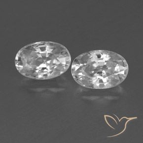 1.71ctw Natural White Zircon, Oval, VVS-VS
