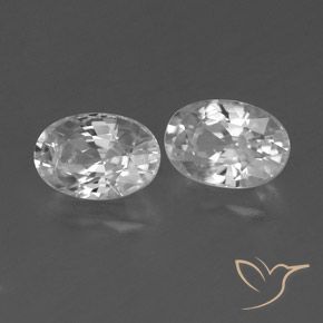 1.71 ctw White Zircon Stones, Natural Zircon in Oval Facet Shape for Sale