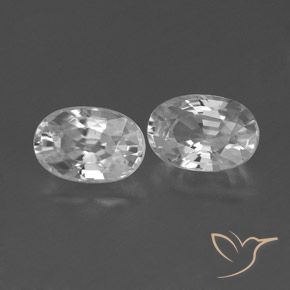 1.66 ctw White Zircon Stones, Natural Zircon in Oval Facet Shape for Sale