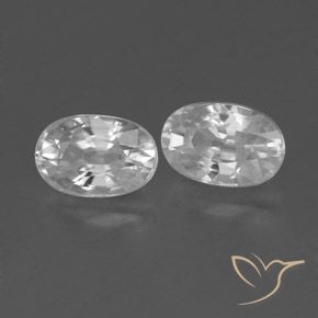 1.78 ctw White Zircon Stones, Natural Zircon in Oval Facet Shape for Sale