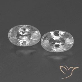 1.65ctw Natural White Zircon, Oval, VVS-VS
