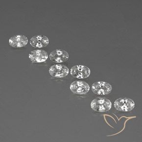 7.55ctw Natural White Zircon, Oval, VVS-VS