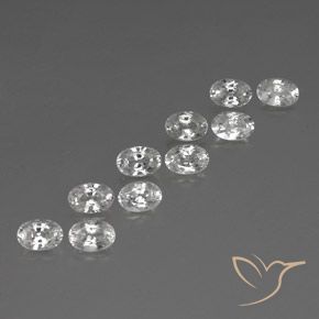7.55 ctw White Zircon Stones, Natural Zircon in Oval Facet Shape for Sale