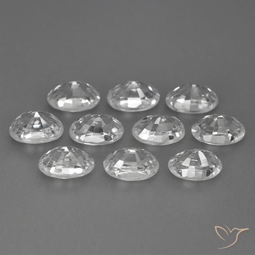 Zircon Gemstones in 6 x 4 mm (calibrated) Size for Sale, Zircon Stones in White Color
