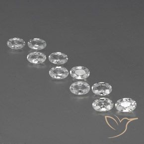 6.53ctw Natural White Zircon, Oval, VVS-VS