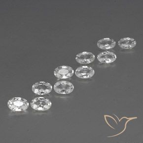 6.53 ctw White Zircon Stones, Natural Zircon in Oval Facet Shape for Sale