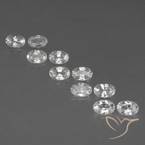 7.74ctw Natural White Zircon, Oval, VVS-VS