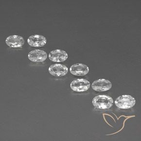 6.50ctw Natural White Zircon, Oval, VVS-VS