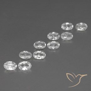 6.50 ctw White Zircon Stones, Natural Zircon in Oval Facet Shape for Sale