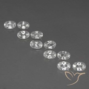 7.78ctw Natural White Zircon, Oval, VVS-VS